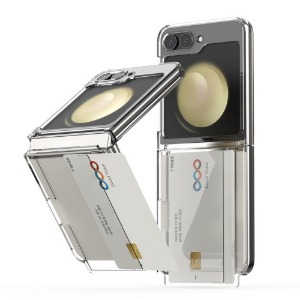 갤럭시 Z플립5 케이스카드 홀더 슬라이드 투명 핸드폰케이스