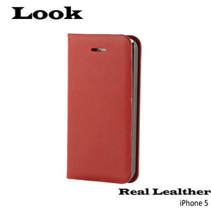 Look 아이폰5/5S Real Leather Case - Red