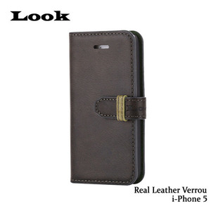 Look 아이폰5/5S Real Leather Verrou (천연가죽 다이어리 베루타입) - Vintage Khaki  