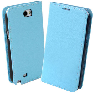 Look 갤럭시Note2 Real Leather - H 천연가죽 다이어리 케이스 - Sky Blue