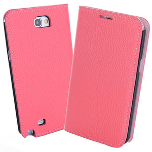 Look 갤럭시Note2 Real Leather - H 천연가죽 다이어리 케이스 - Pink