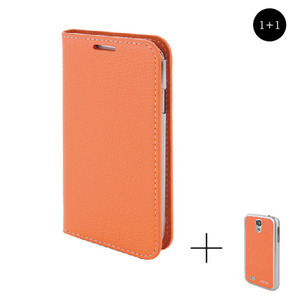 Look Galaxy S4 Real Leather - H 천연가죽 다이어리케이스 - Orange (이벤트상품 1+1행사)