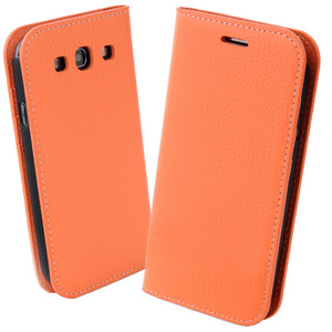 Look 갤럭시S3 Real Leather - H 천연가죽 다이어리 케이스 - Orange 기획상품 카드홀더 + 갤럭시S3 다이어리케이스