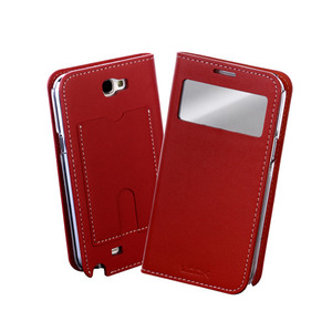 Look Galaxy Note2 Real Leather View 천연가죽 다이어리 - View Red